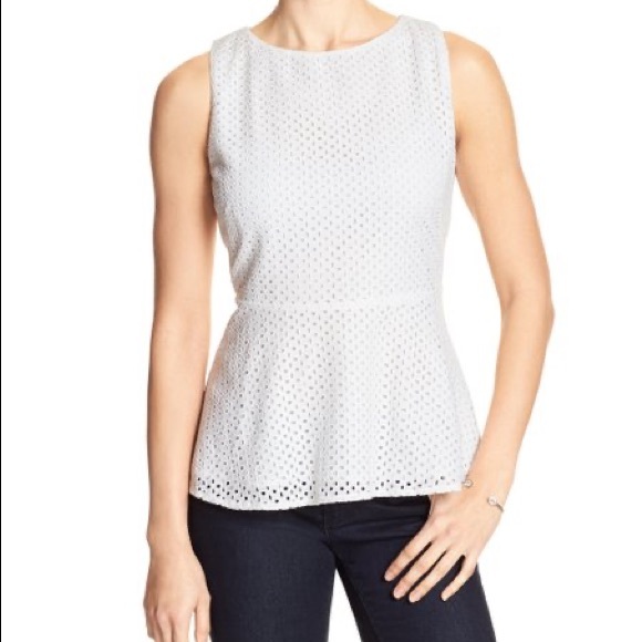 Banana Republic Sleeveless Eyelet Peplum Top - Picture 1 of 1